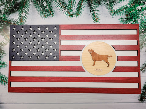 American Flag Dog Breed Sign